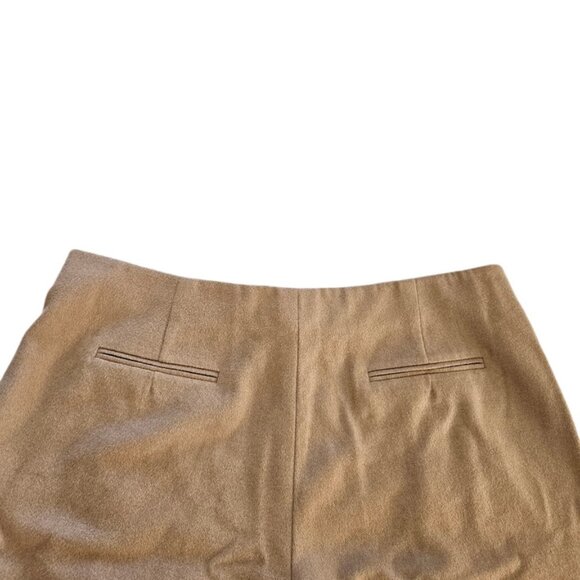 Lafayette 148 Camel Hair Cooper Pleated Barrel Leg Ankle Pant Camel 14 - Picture 9 of 15